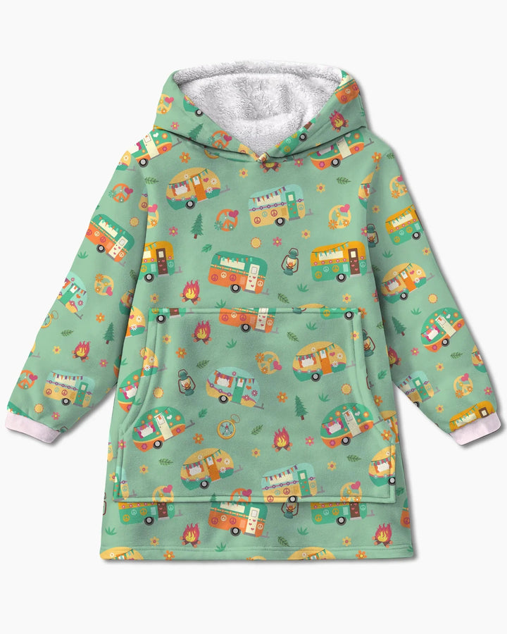 Happy Little Camper Bamboo Blanket Hoodie