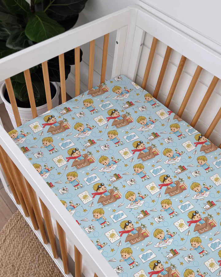 Tiny Explorer Tales Bamboo Fitted Crib Sheet