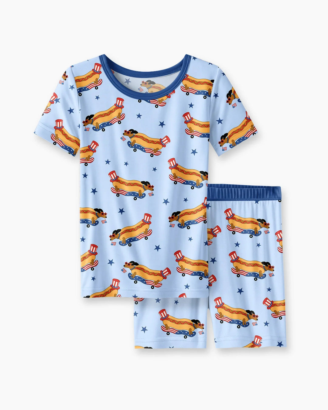 American Hot Dog Bamboo Two Piece Short Sleeve Shorts Pajama Set