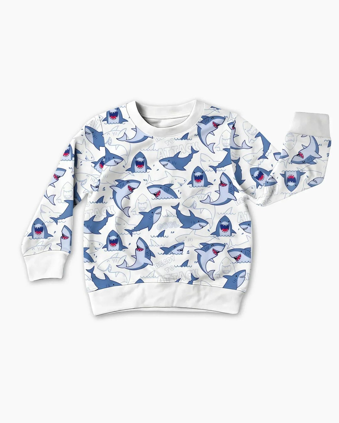 Big Sharks Attack Bamboo Crewneck Sweatshirt