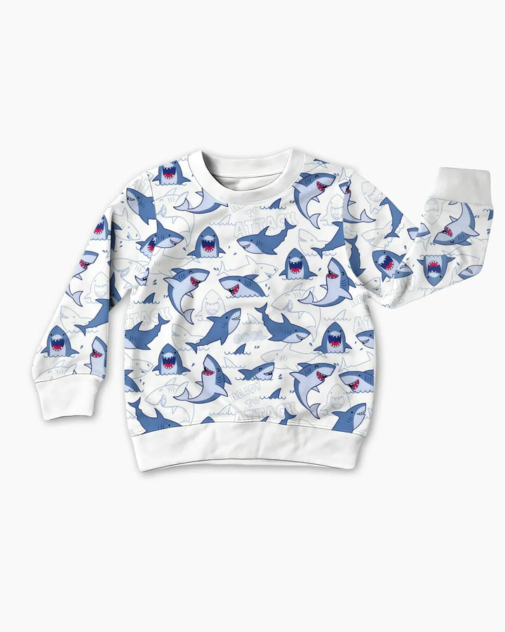 Big Sharks Attack Bamboo Crewneck Sweatshirt