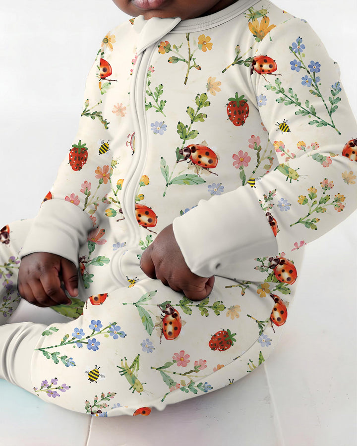 Ladybug Floral Wild Flower Vintage Bamboo Convertible Zippy