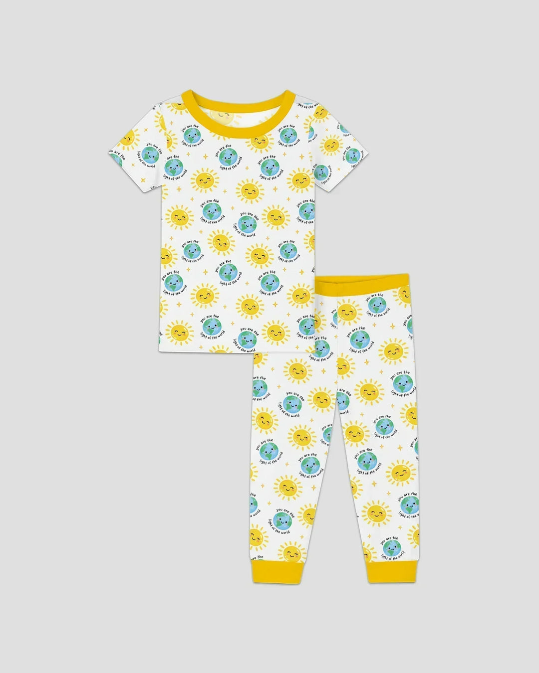 Matthew 5:14 Light of the World Bamboo Two Piece Short Sleeve Pajama Set