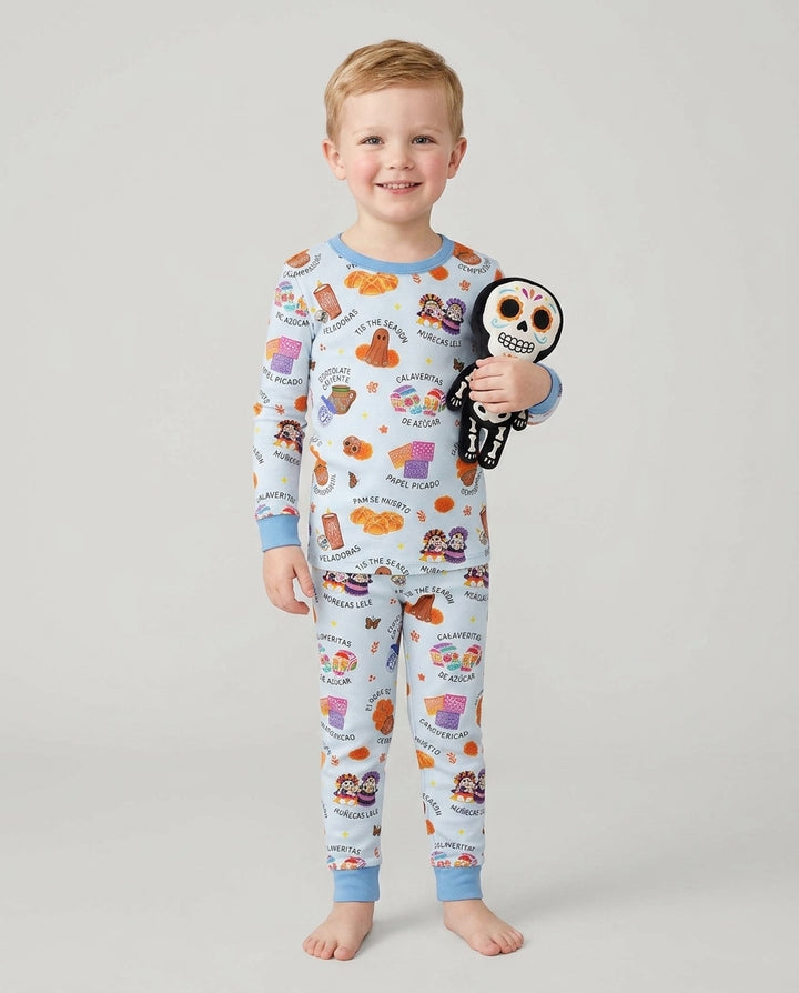 Tis the Dia De Muertos Season Bamboo Two Piece Long Sleeve Pajama Set