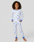 Red, White & Beachy Family Matching Bamboo Two Piece Long Sleeve Pajama Set