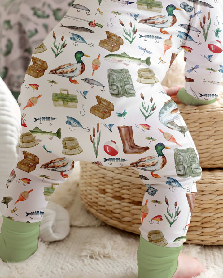 Daddy's Fishing Buddy Daddy& Me Matching Bamboo Two Piece Long Sleeve Pajama Set