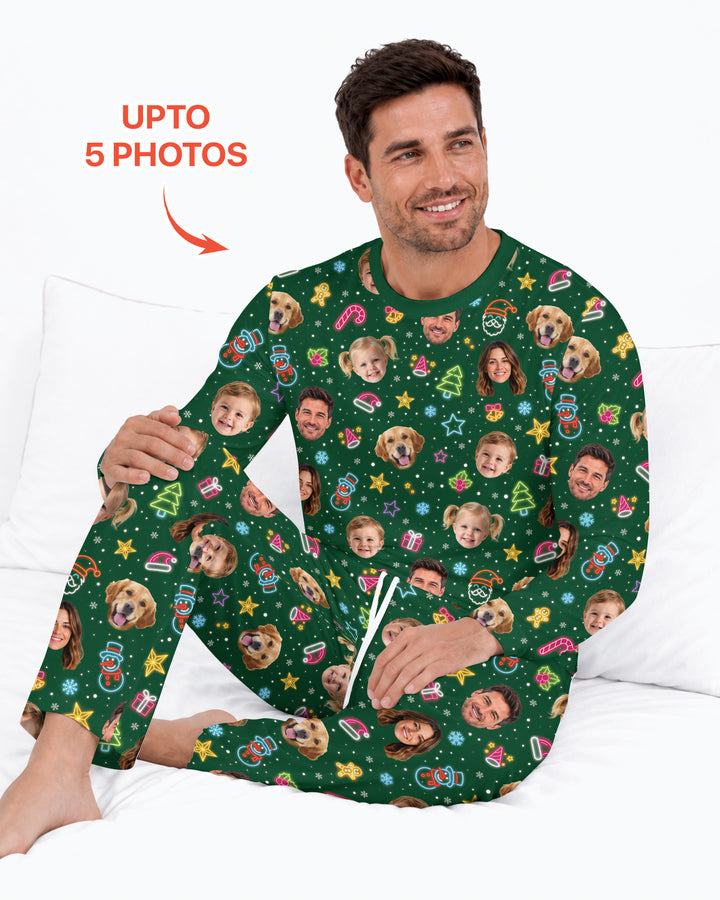 Christmas Faces Bamboo Men's Pajama Set
