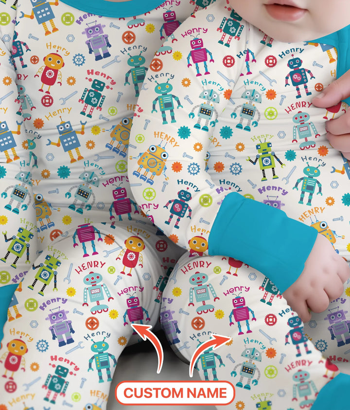 Robo Buddy Squad Custom Name Bamboo Convertible Zippy