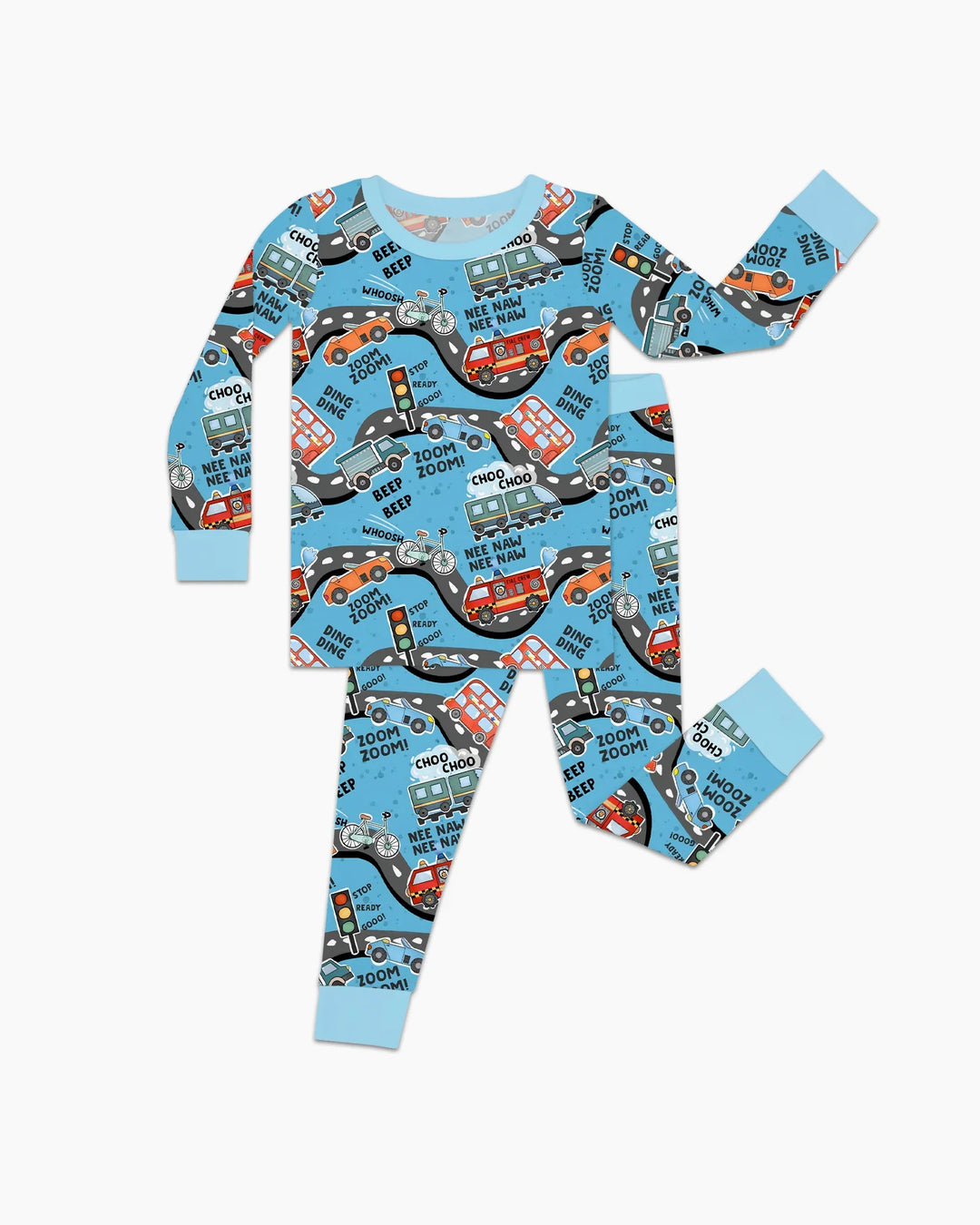 Zoom Zoom Beep Beep Bamboo Two Piece Long Sleeve Pajama Set