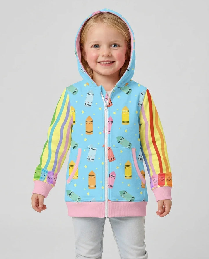 Happy Crayon Friends Bamboo Zip Hoodie
