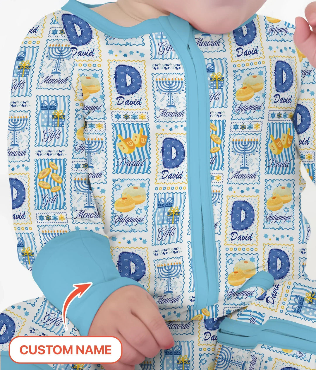 Light of Hanukkah Custom Name Bamboo Convertible Zippy