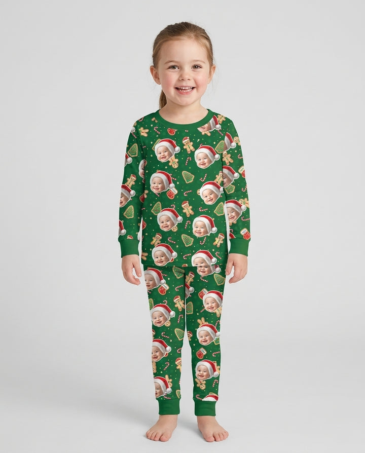 Custom Photo Funny Family Bamboo Two Piece Long Sleeve Pajama Set