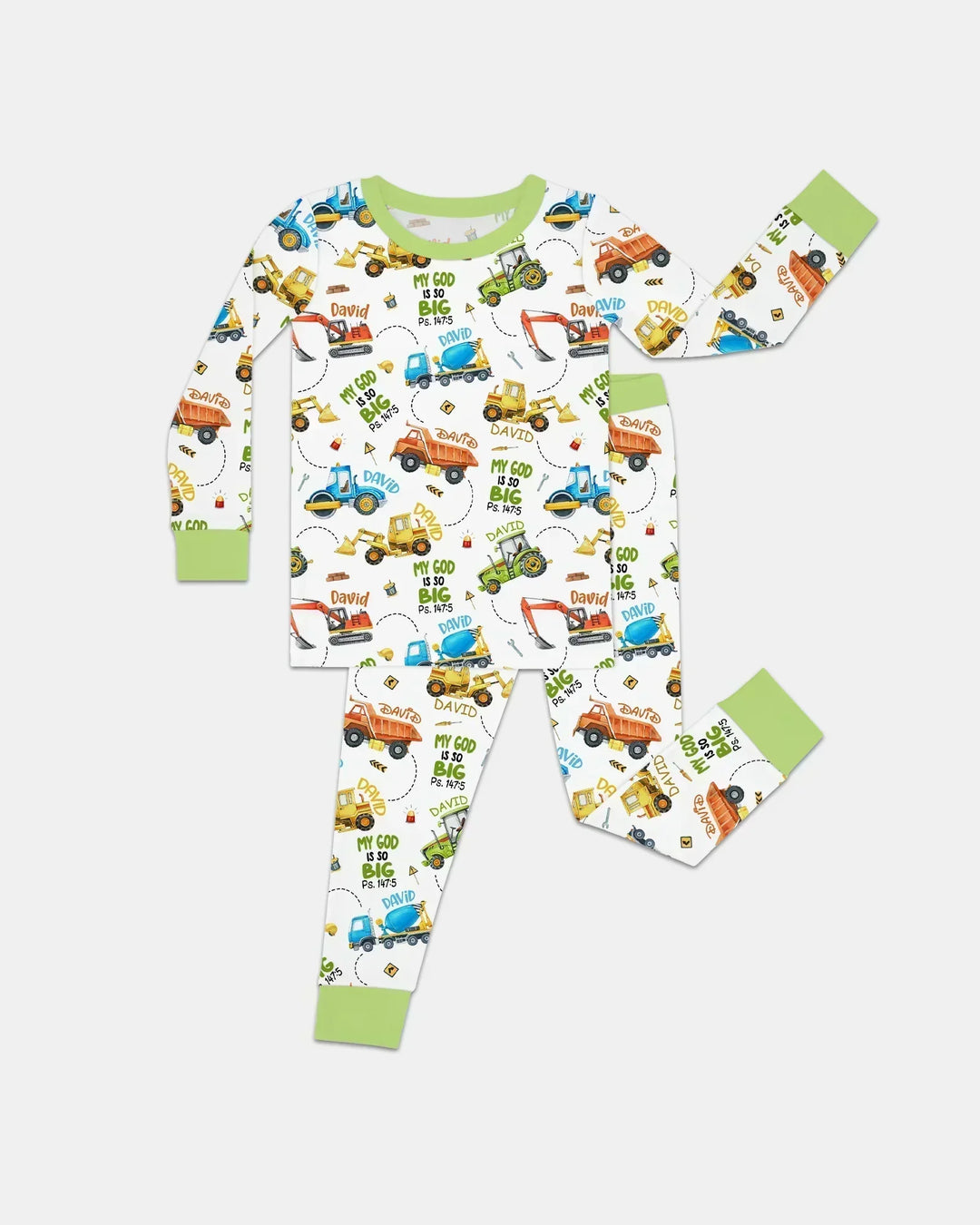 My God Is So Big Custom Name Bamboo Two Piece Long Sleeve Pajama Set