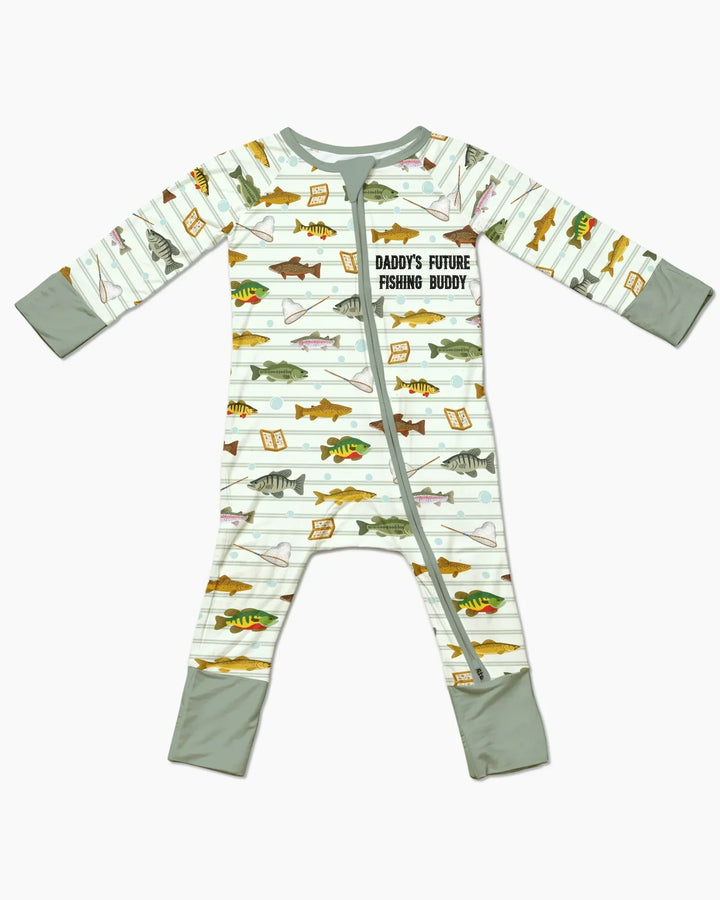 Embroidered Fishing Dad And Me Matching Bamboo Convertible Zippy