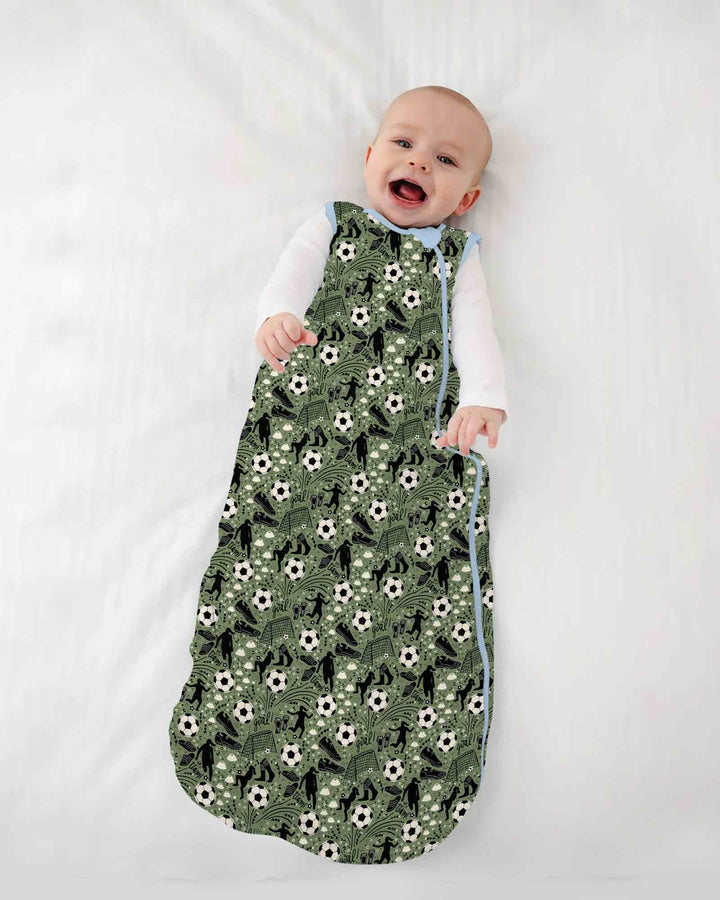 Sage Green Soccer Dreams Bamboo Sleep Bag