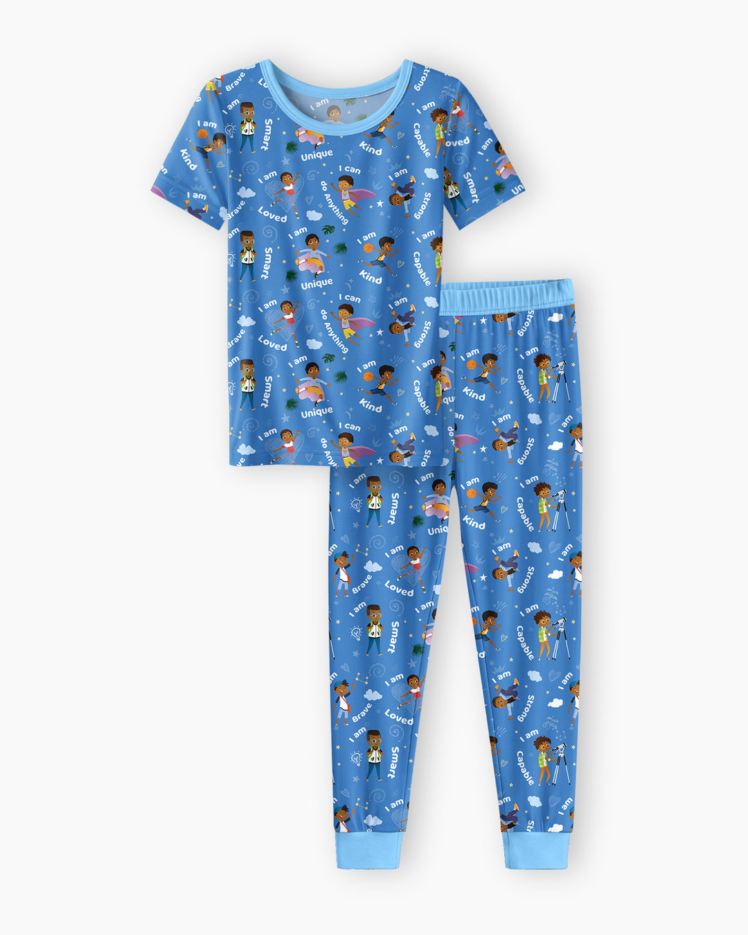 Black Boys I Am Smart Bamboo Two Piece Short Sleeve Pajama Set