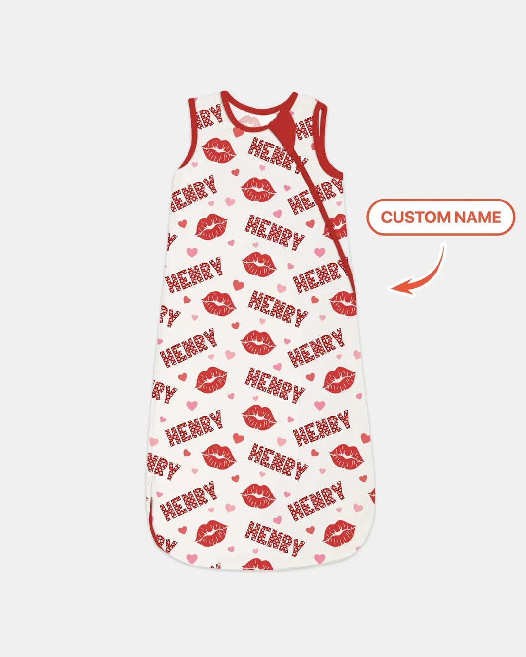 Custom Name Valentine Kiss Bamboo Sleep Bag