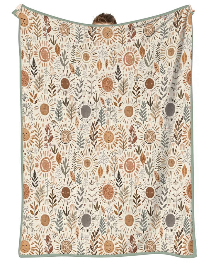 Boho Sunshine Garden Bamboo Blanket