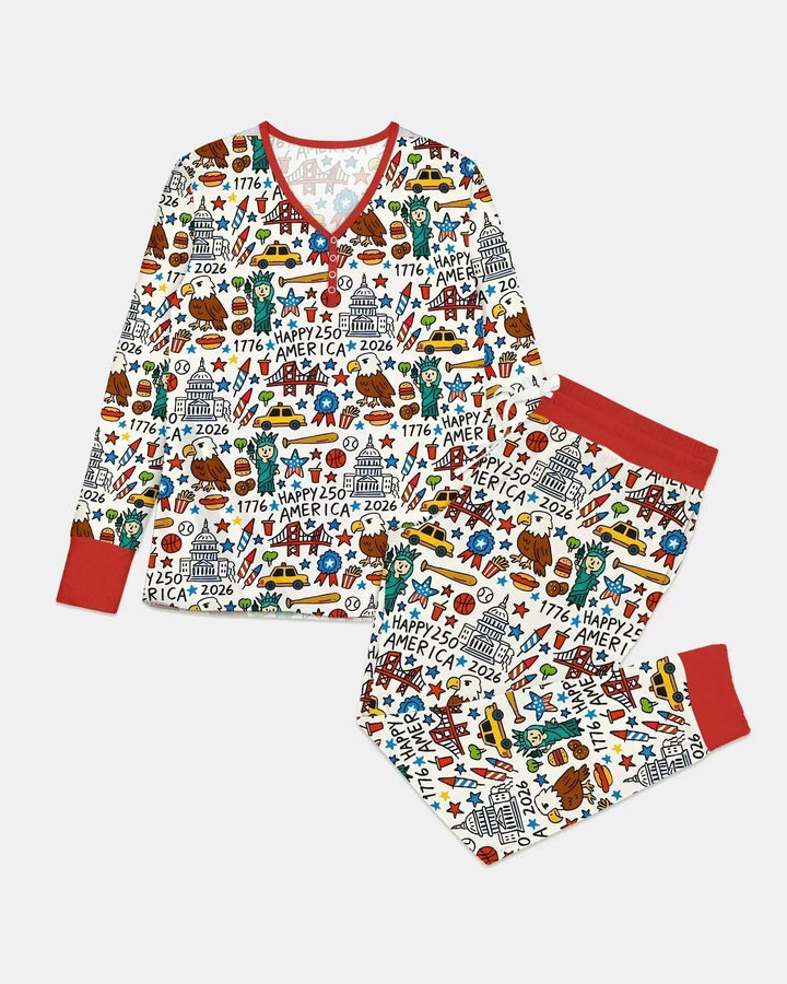 Doodle America 250th Anniversary Family Bamboo Women Pajama Set