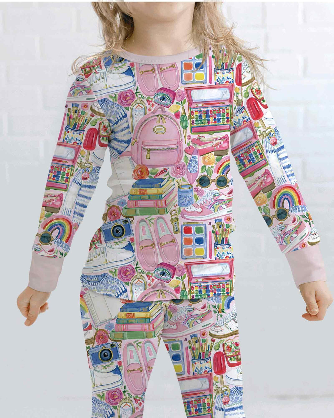 Sweet School Adventure Bamboo Two Piece Long Sleeve Pajama Set