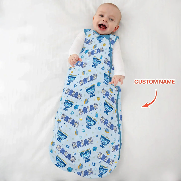 Custom name My First Hanukkah 2025 Bamboo Sleep Bag