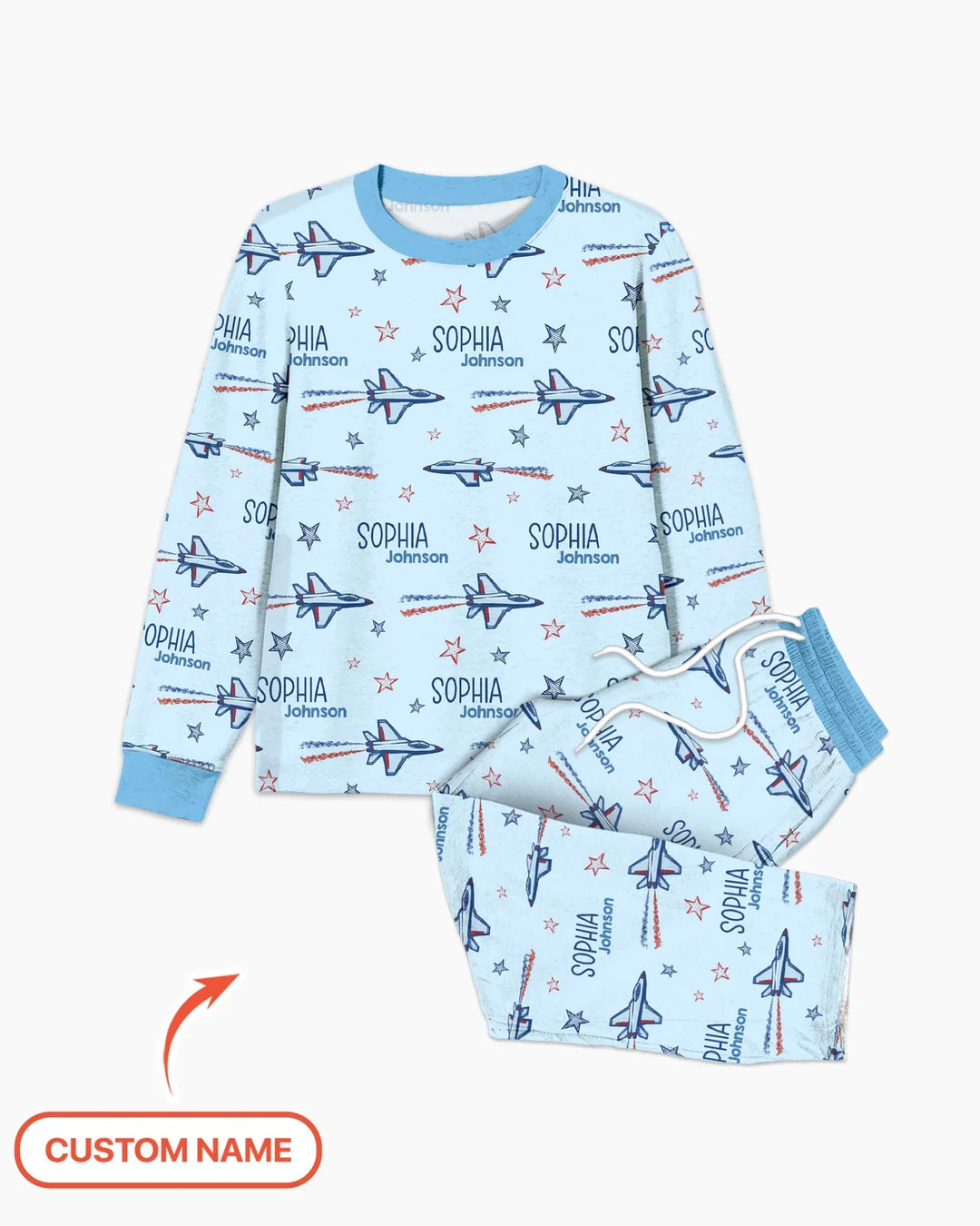 Patriotic American Flag Jet Fighter Bamboo Men's Pajama Set