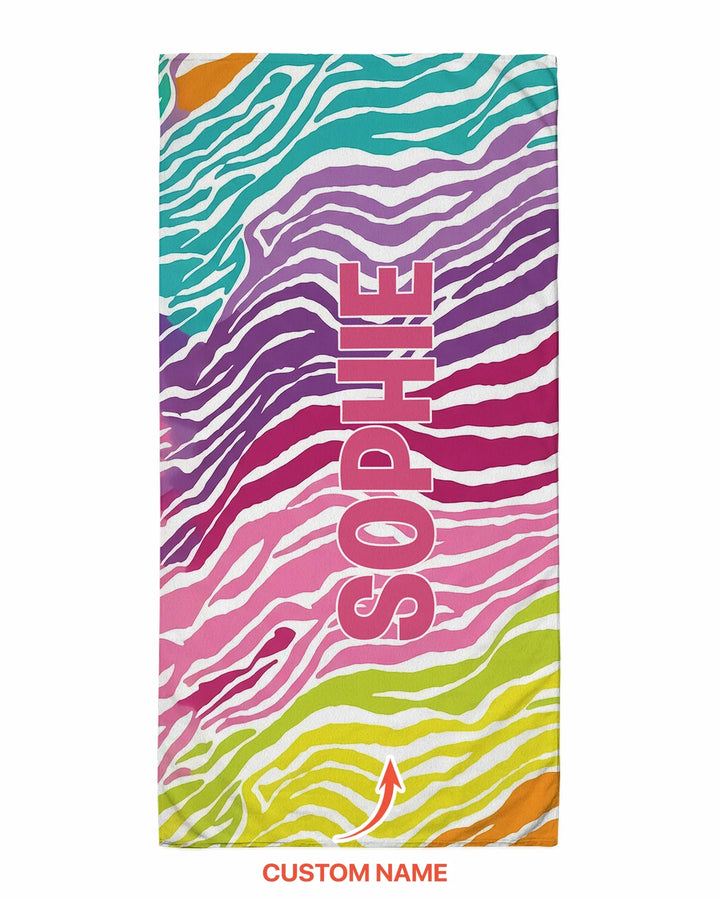 Custom Name Pretty Pattern Bamboo Beach Towel