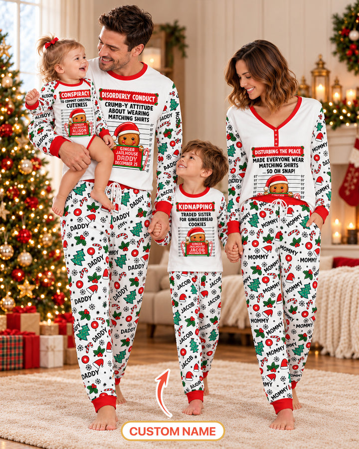 Funny Christmas Family Matching Bamboo Two Piece Long Sleeve Pajama Set