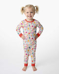 Rainbow Monster Party Bamboo Two Piece Long Sleeve Pajama Set
