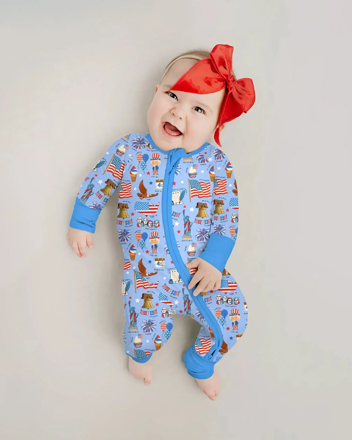Hand Drawn Patriotic Iconic Bamboo Convertible Zippy