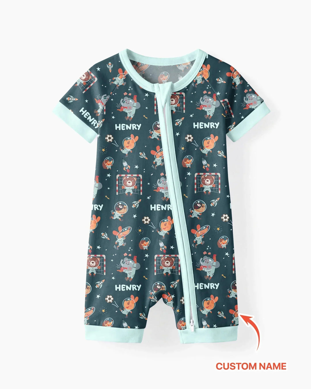 Space Soccer Bamboo Shorty Zippy