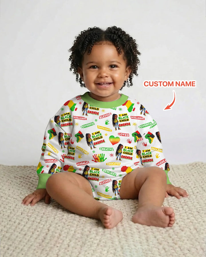 Custom Name I Am Black Child Magical Bamboo Bubble Romper