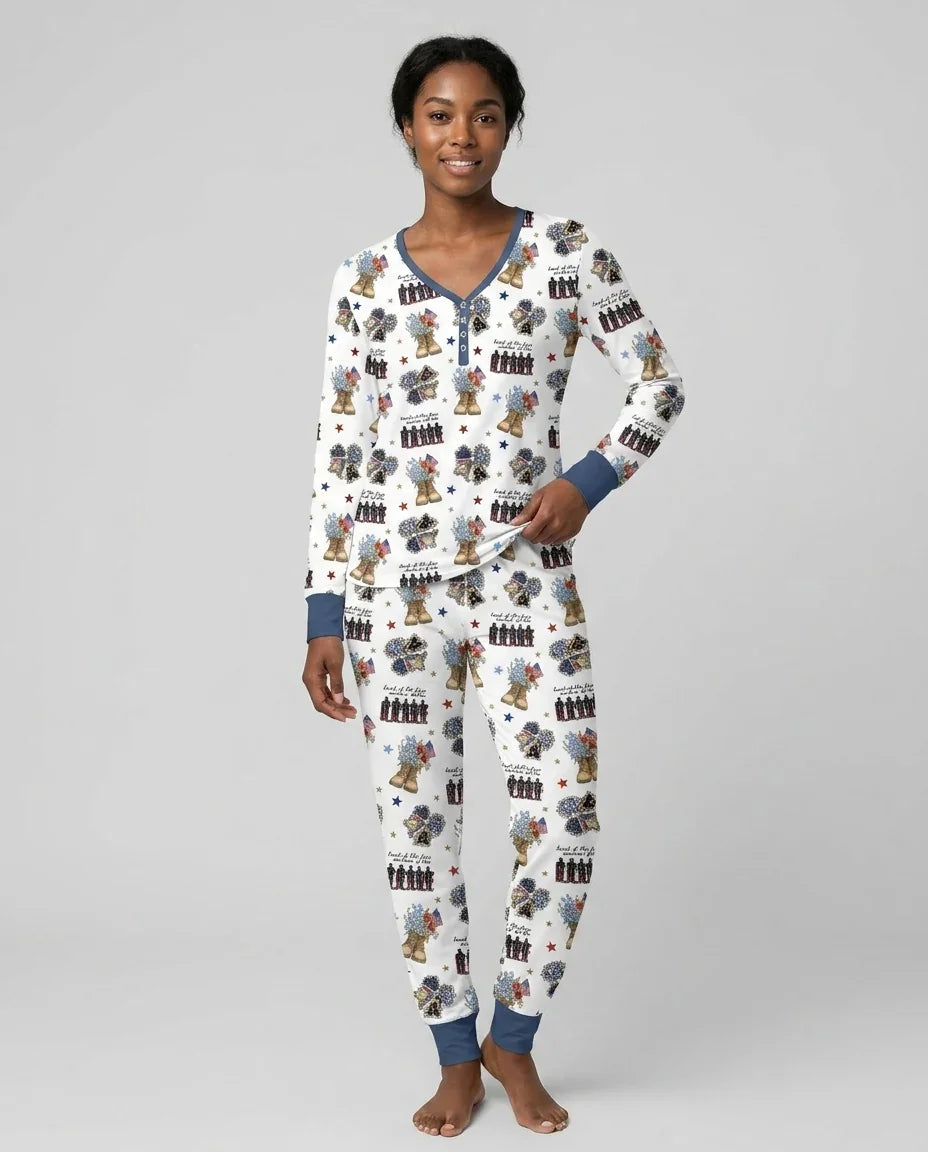 Honor the Brave Family Matching Bamboo Women Pajama Set