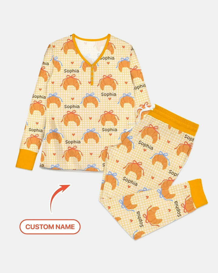 Breakfast Love Family Matching Bamboo Women Pajama Set
