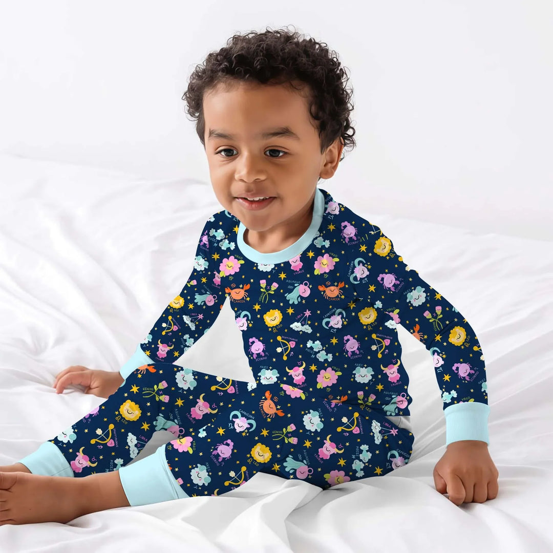 Zodiac Signs Bamboo Two Piece Long Sleeve Pajama Set