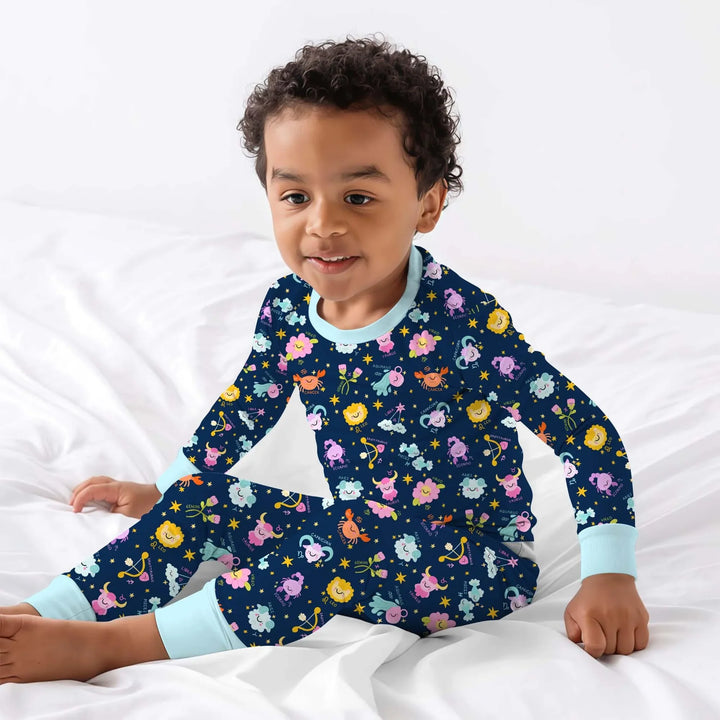 Zodiac Signs Bamboo Two Piece Long Sleeve Pajama Set