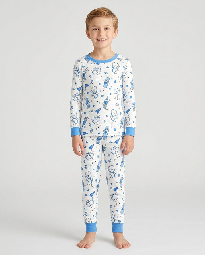 Cute Nurse Crew Bamboo Two Piece Long Sleeve Pajama Set