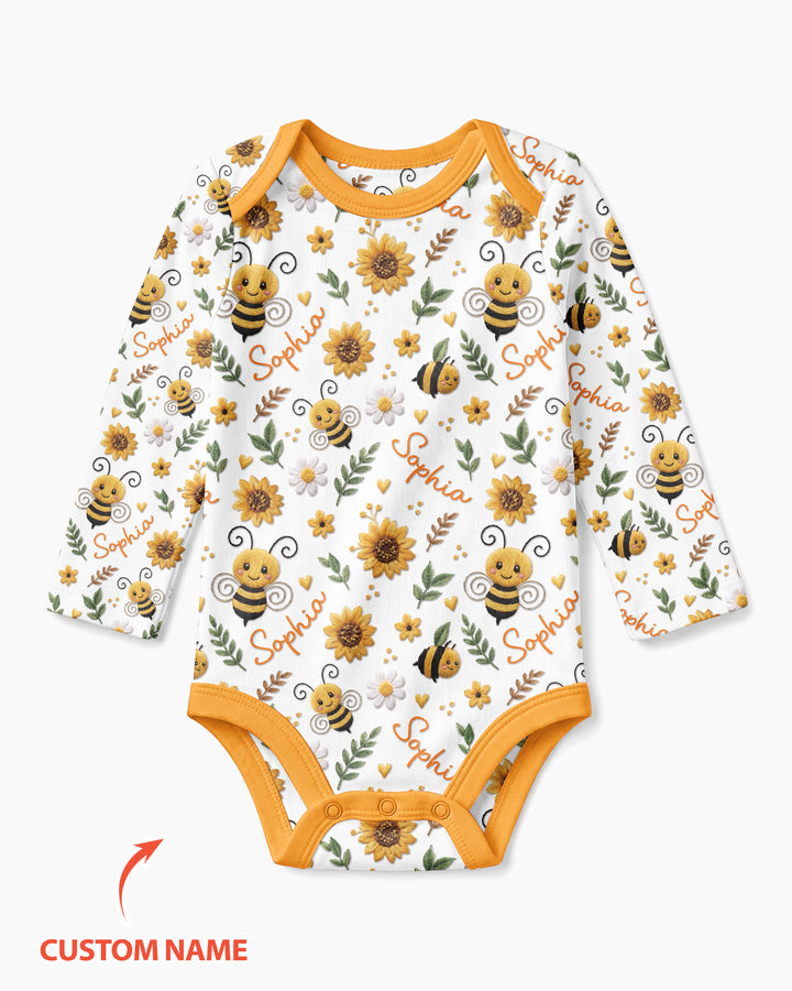 Bee Happy Sunflower Bamboo Bodysuit