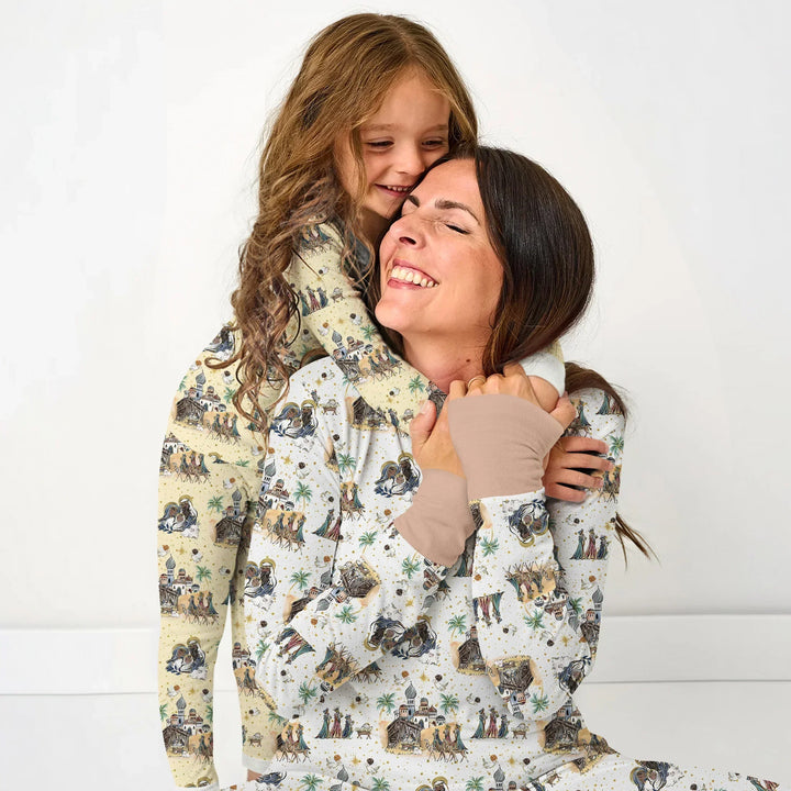 Nativity Christmas Family Matching Family Bamboo Women Pajama Set