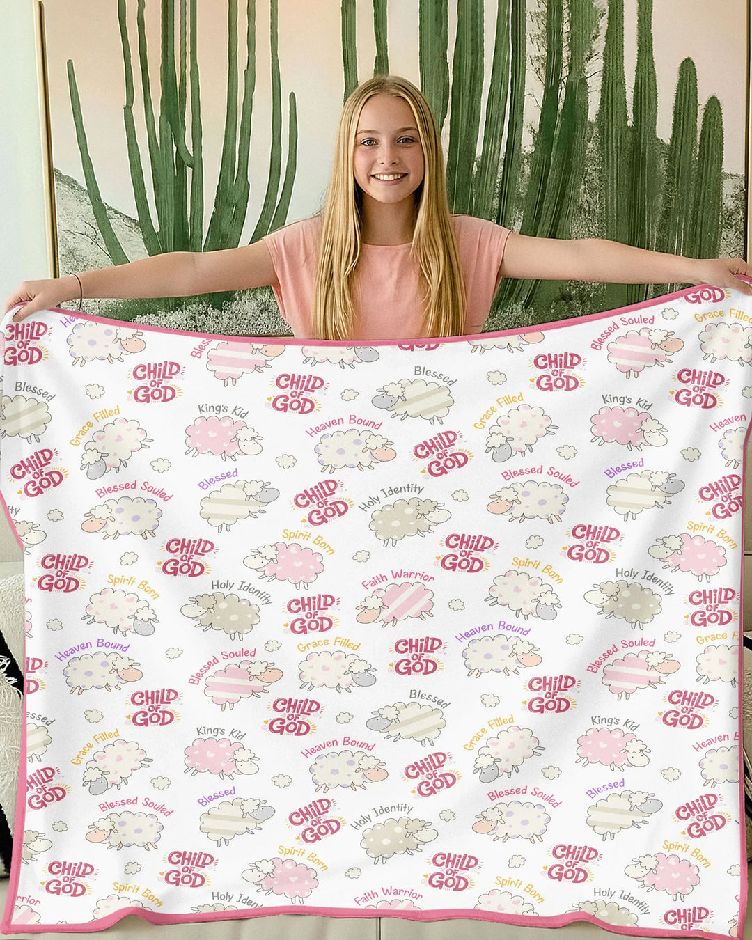 A Child Of God Girl Bamboo Blanket