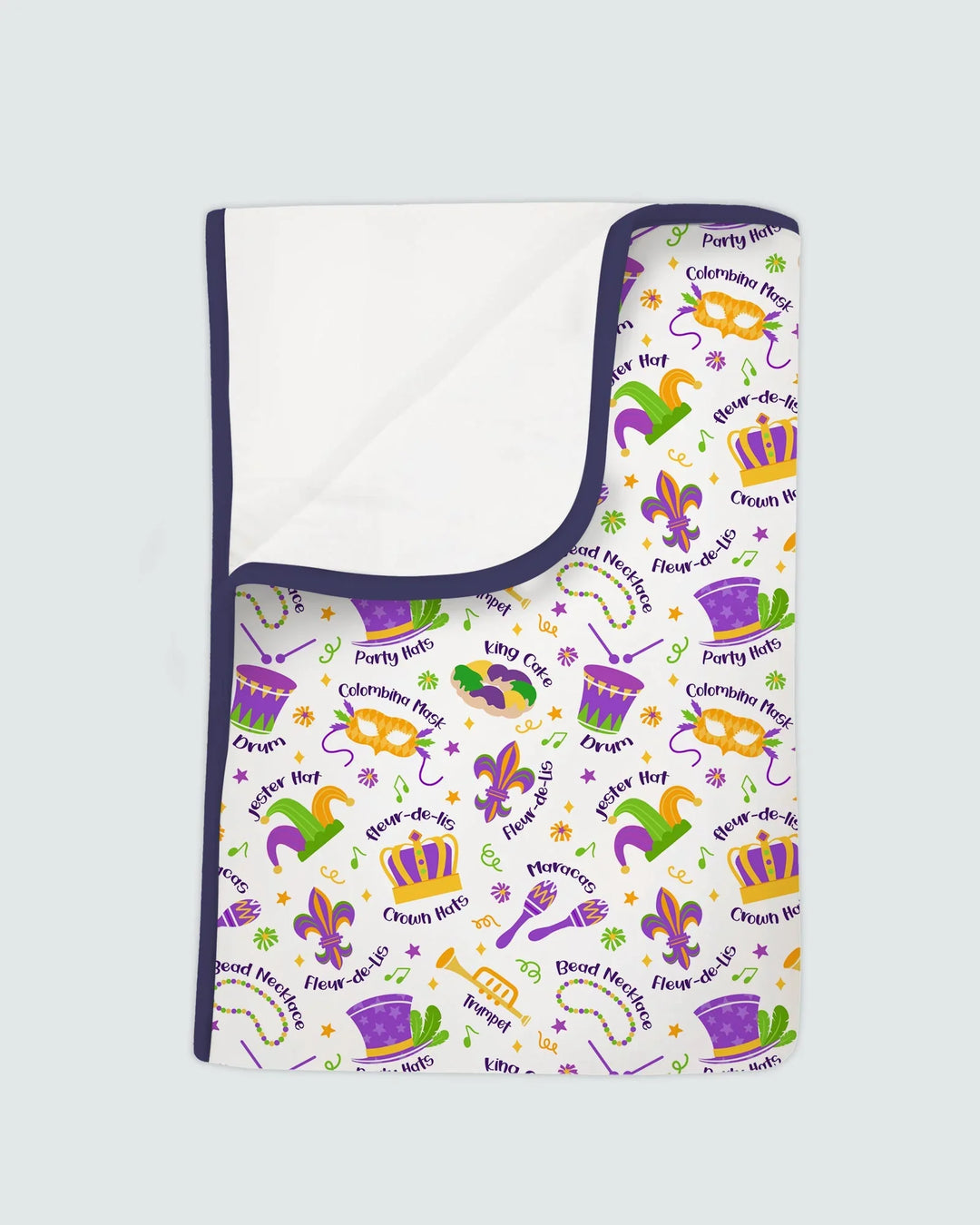 Mardi Gras Family Matching Toddler Bamboo Blanket