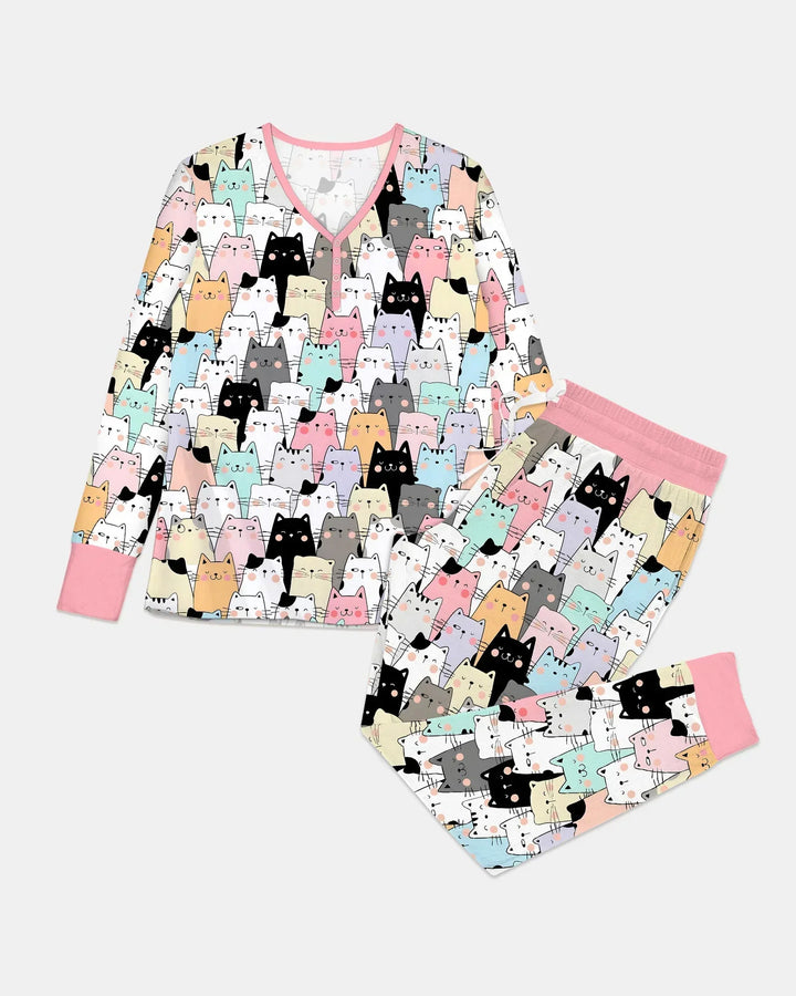 Purrfect Crowd Bamboo Women Pajama Set