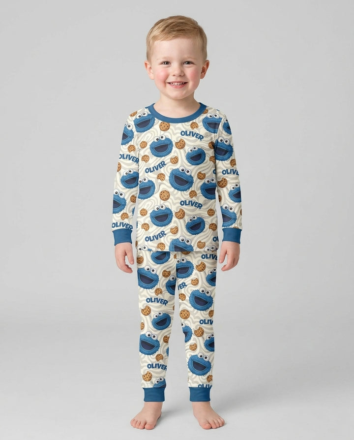 Funny Baby Cookie Bamboo Two Piece Long Sleeve Pajama Set