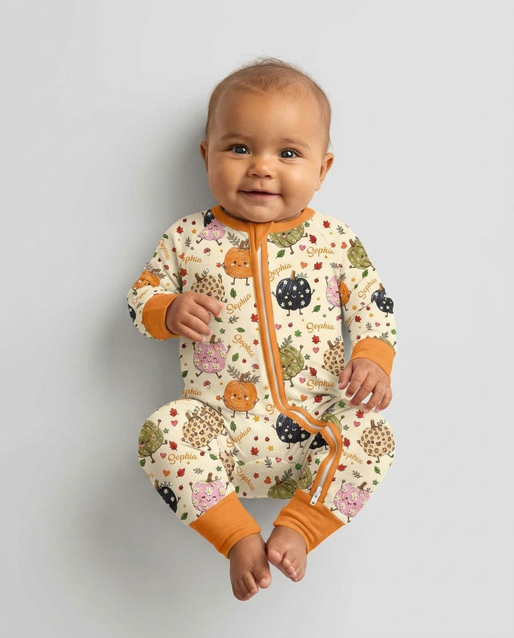Boho Pumpkin Doodle Bamboo Convertible Zippy