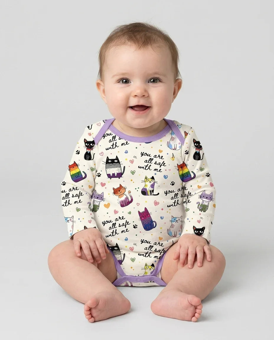 Loved & Safe Kitties Family Matching Bamboo Bodysuit