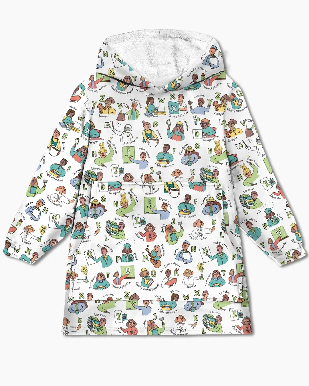 Jobs Alphabet Bamboo Blanket Hoodie