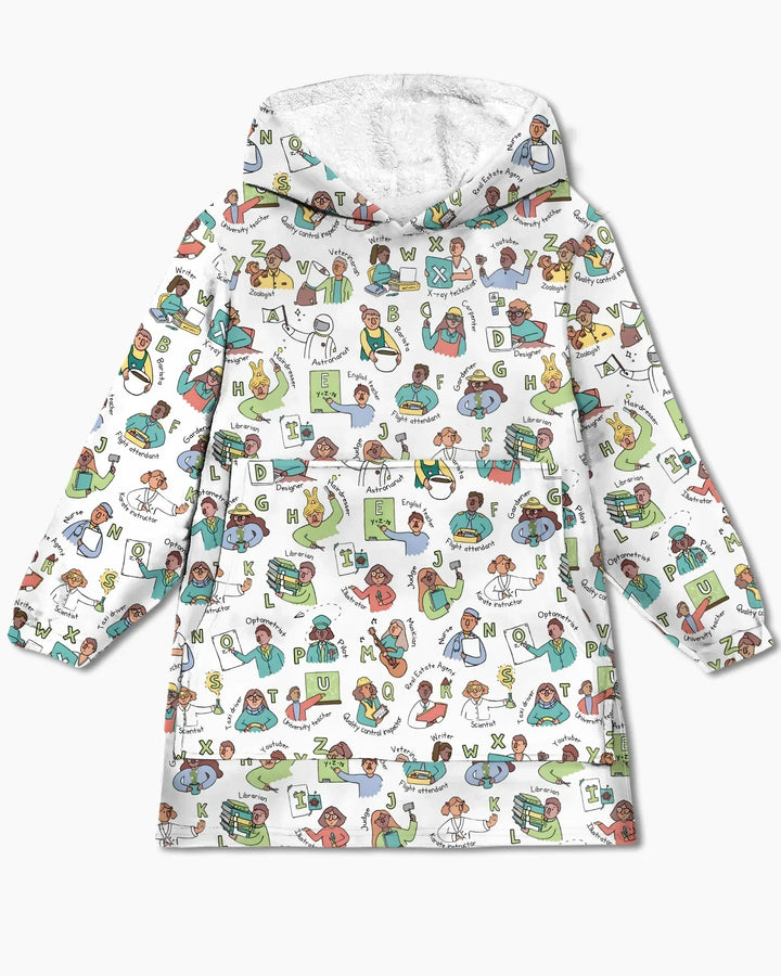 Jobs Alphabet Bamboo Blanket Hoodie