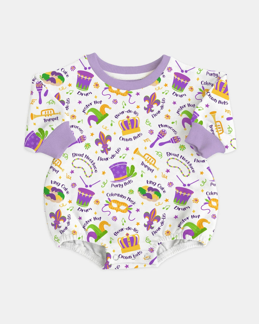 Mardi Gras Family Matching Bamboo Bubble Romper