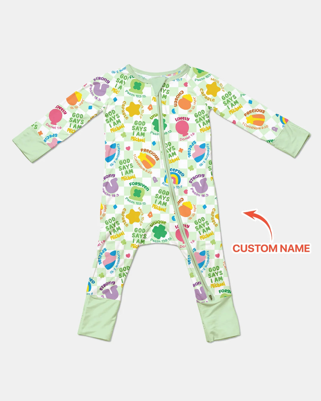 God Says I Am St. Patrick’s Day Custom Name Family Matching Bamboo Convertible Zippy