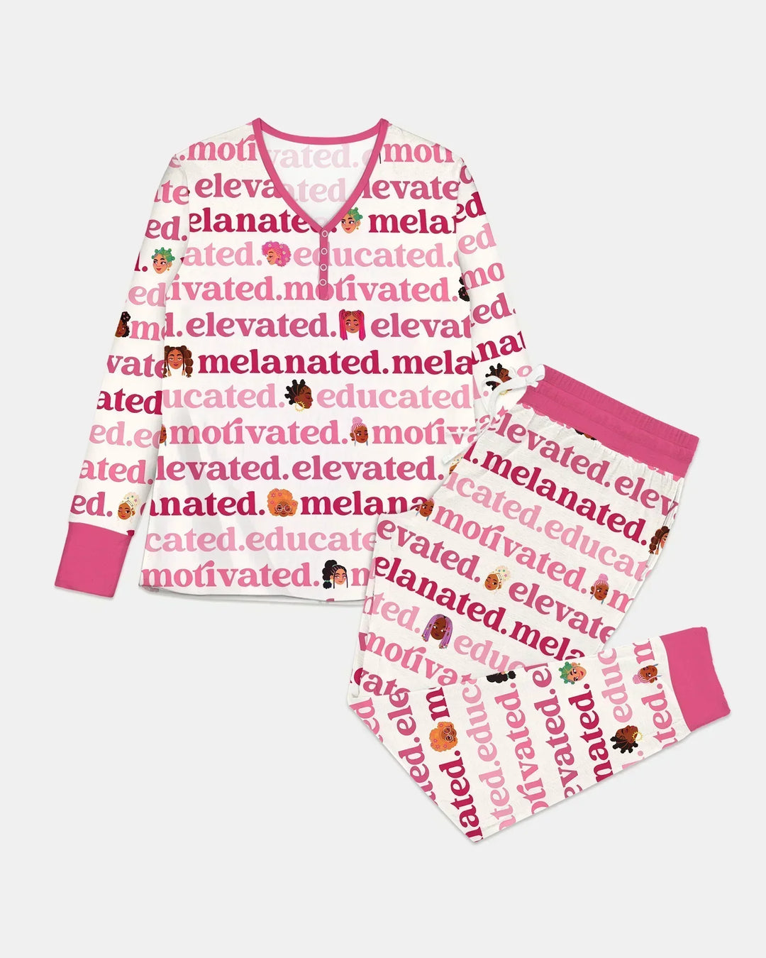 Educated Motivated Elevated Melanated Bamboo Women Pajama Set